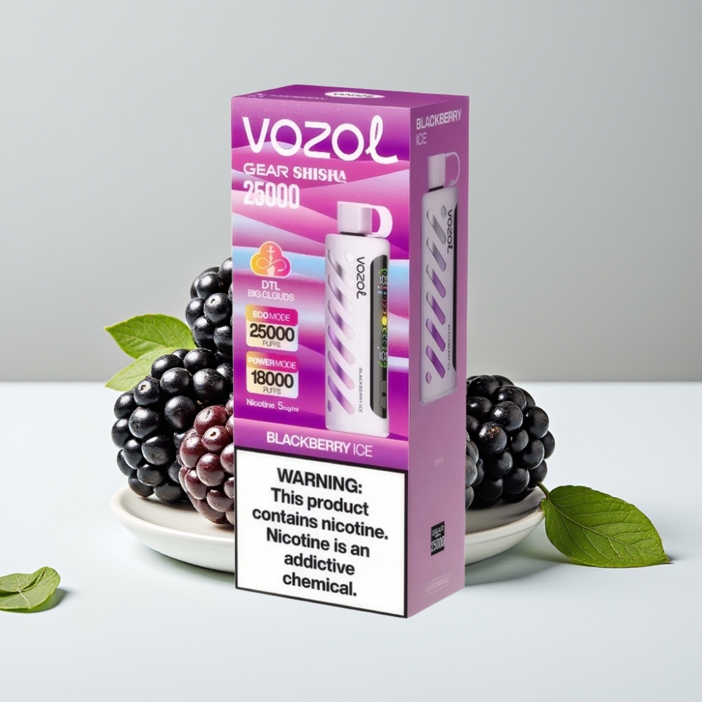 VOZOL Gear Shisha 25000 Puffs Blackberry Ice 1000mAh Dual Mesh 5mg/ml