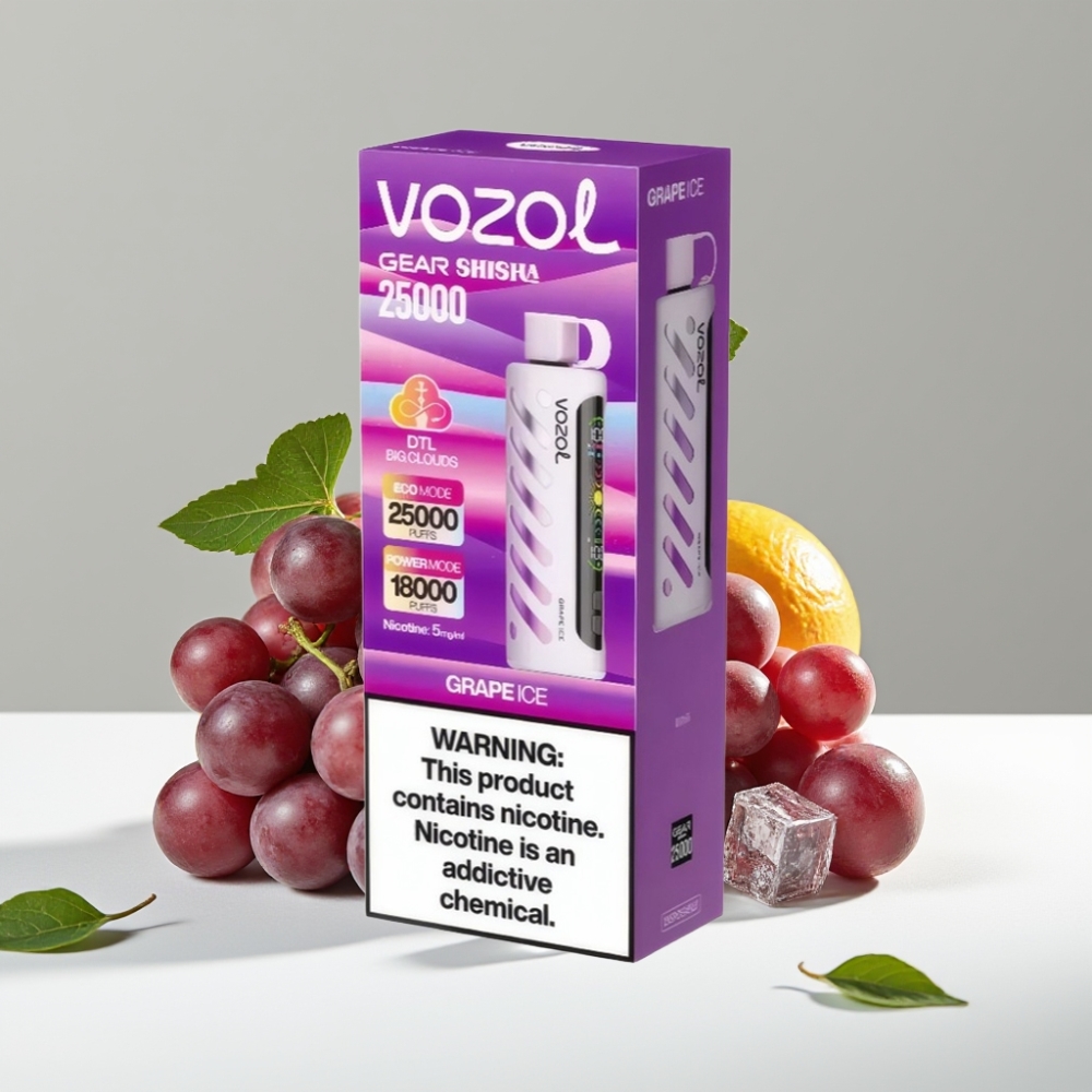 VOZOL Gear Shisha 25000 Puffs Dual Mesh Hroznový ľad 5mg/ml 1000mAh