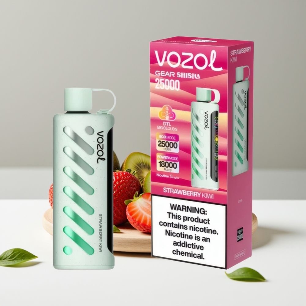 VOZOL Gear Shisha 25000 Puffs Jahoda Kiwi 5mg/ml 1000mAh Dual Mesh