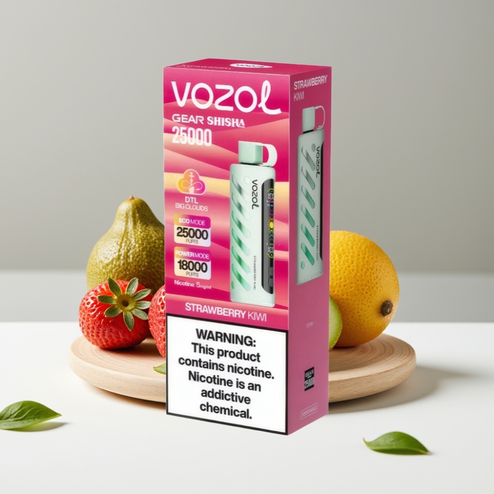 VOZOL Gear Shisha 25000 Puffs Jahoda Kiwi 5mg/ml 1000mAh Dual Mesh