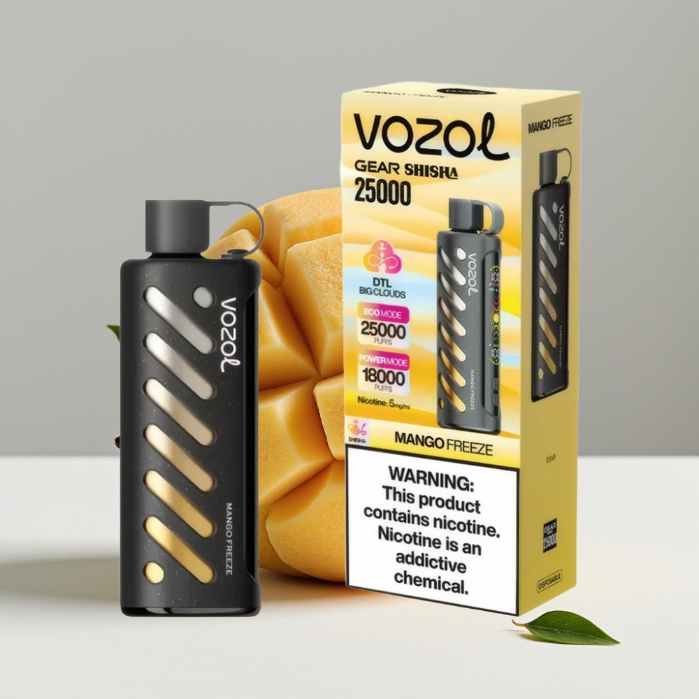 VOZOL Gear Shisha 25000 Puffs Mango Freeze 5mg/ml Dual Mesh 1000mAh