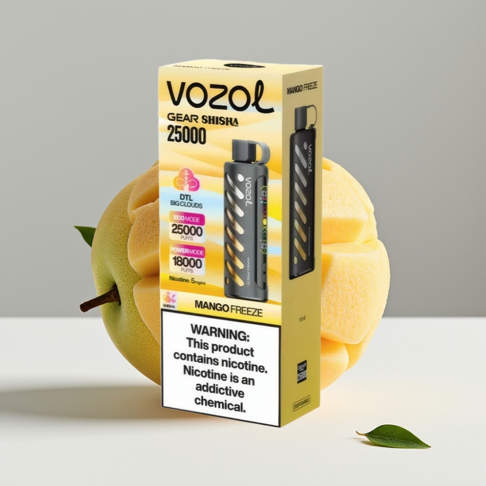 VOZOL Gear Shisha 25000 Puffs Mango Freeze 5mg/ml Dual Mesh 1000mAh