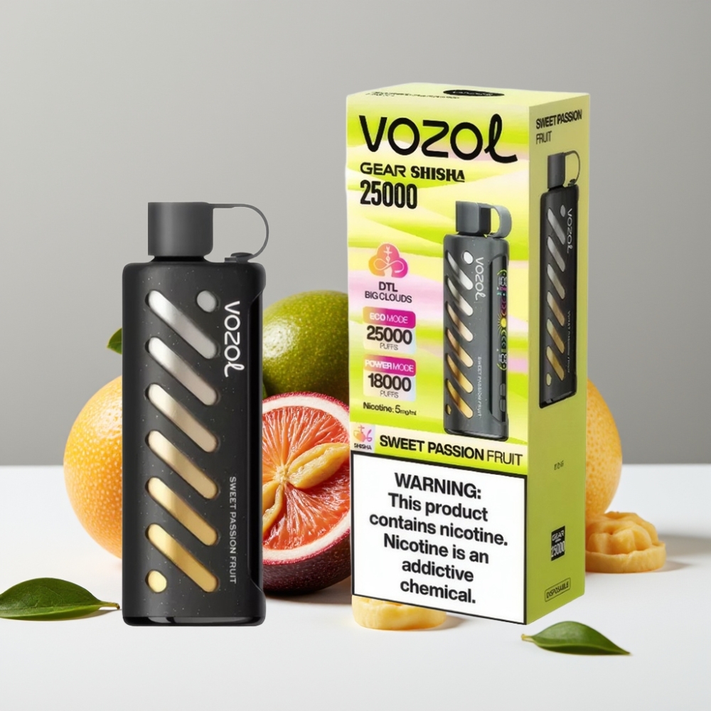 VOZOL Gear Shisha 25000 Puffs Sladké Maracuja Dual Mesh 1000mAh 5mg/ml