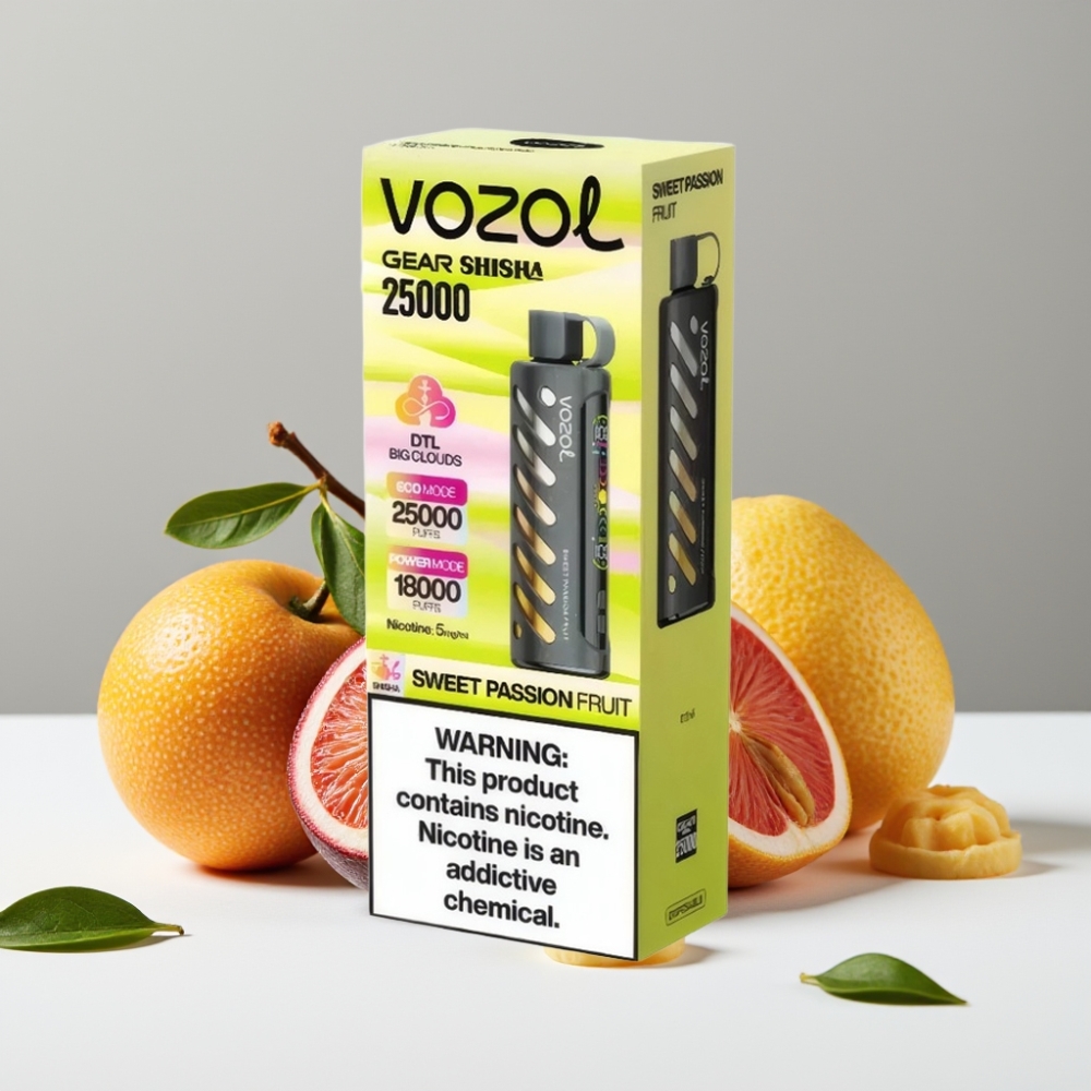 VOZOL Gear Shisha 25000 Puffs Sladké Maracuja Dual Mesh 1000mAh 5mg/ml