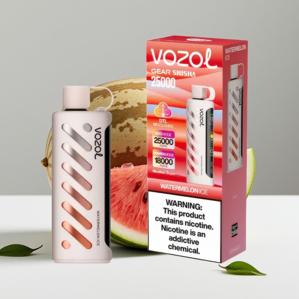 VOZOL Gear Shisha 25000 Puffs Vodový melón Ice 5mg/ml 1000mAh SiLC Tech