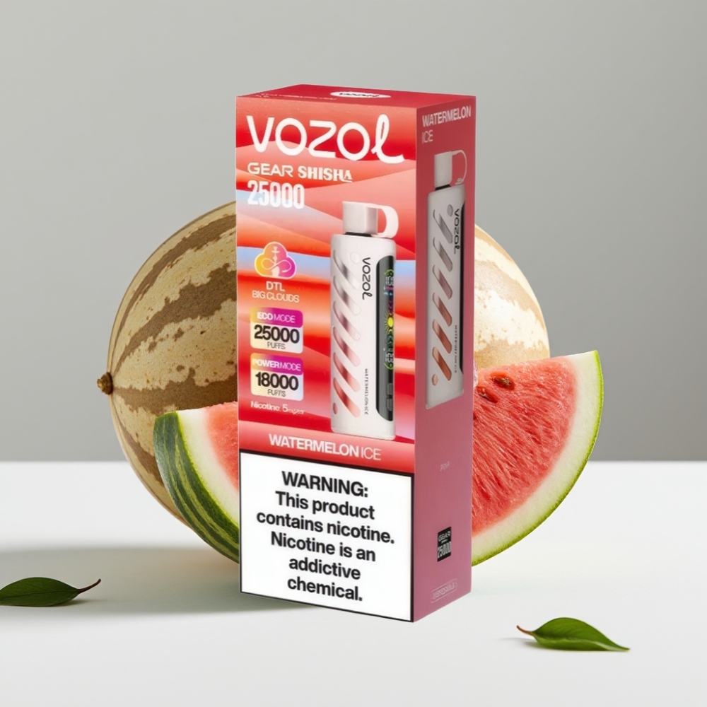 VOZOL Gear Shisha 25000 Puffs Vodový melón Ice 5mg/ml 1000mAh SiLC Tech