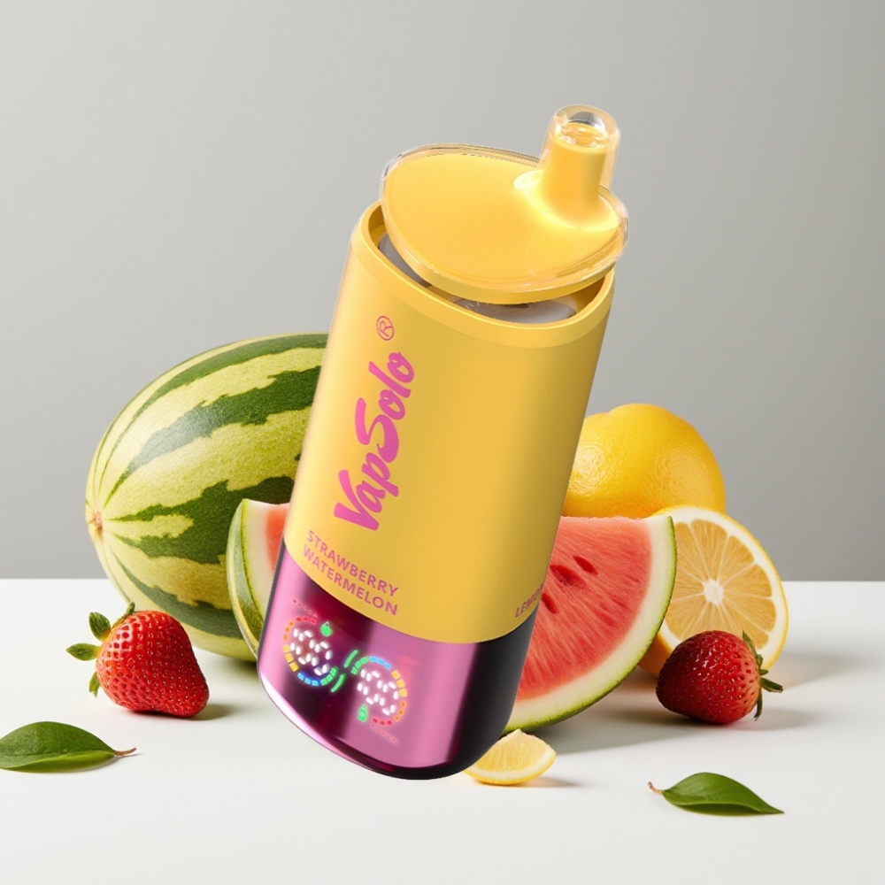 VapSolo Triple 30000 Puffs 40ml 20/50mg Type-C Jahodový Melón  Citrónová Broskyňa