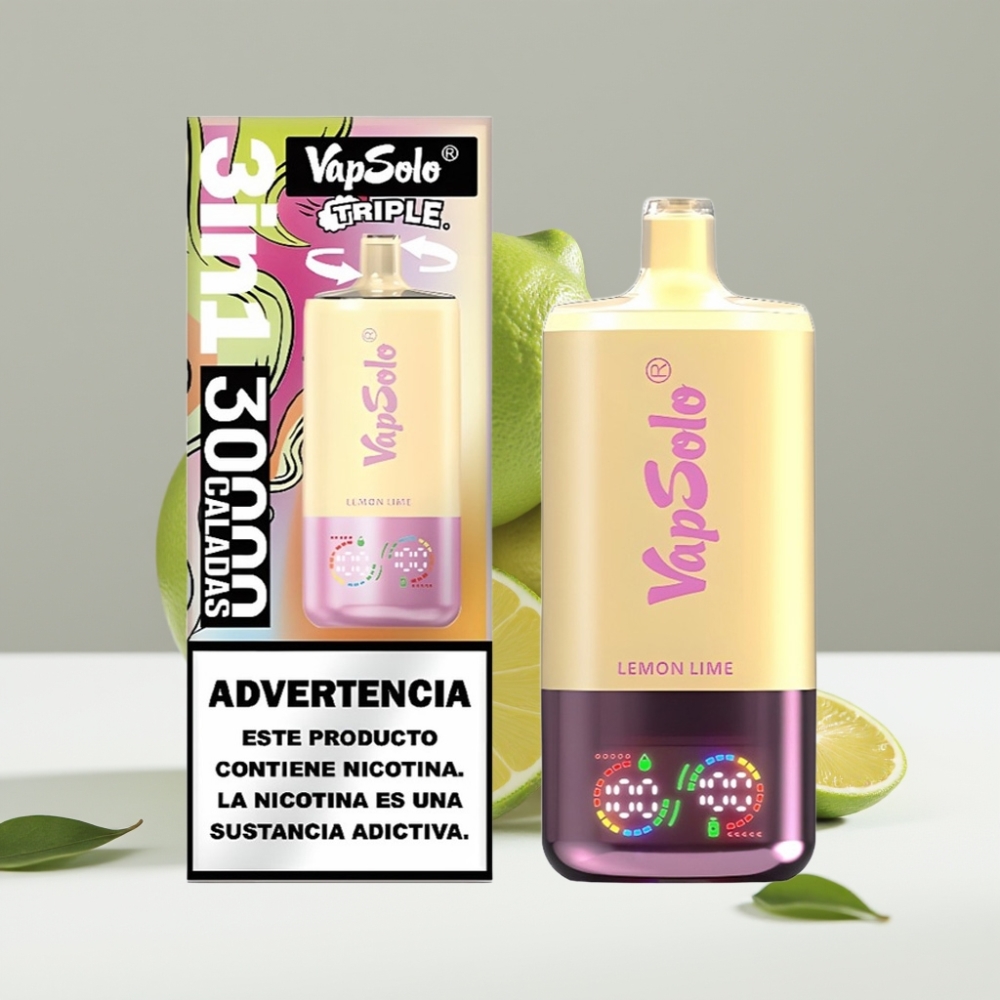 VapSolo Triple 30000 Puffs Citrón Lime 40ml 20/50mg/ml Type-C