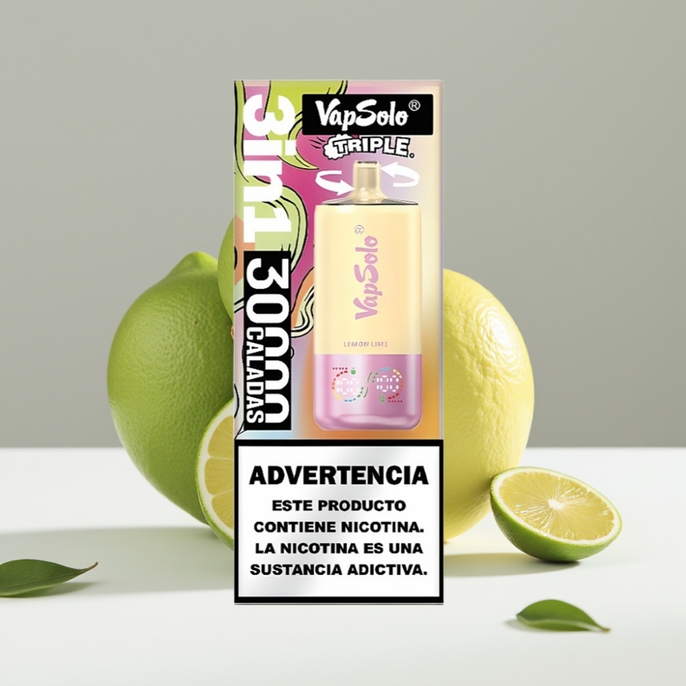 VapSolo Triple 30000 Puffs Citrón Lime 40ml 20/50mg/ml Type-C