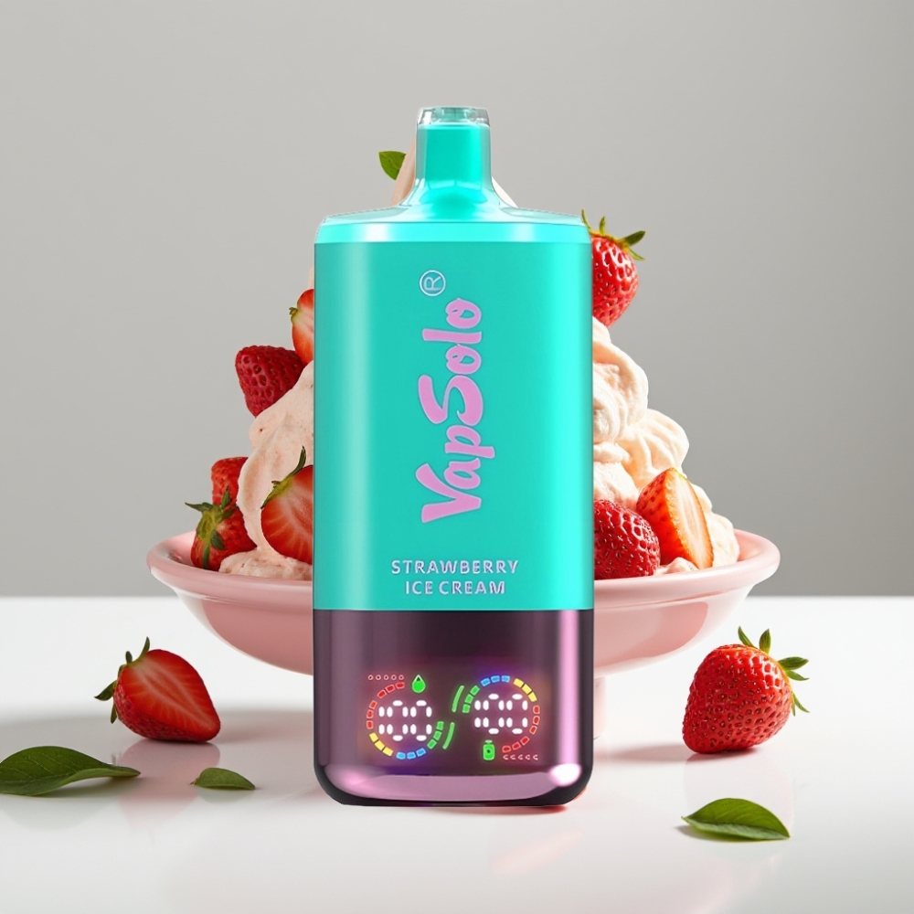 VapSolo Triple 30000 Puffs Jahodová Zmrzlina 40ml 20/50mg/ml 3 nádrže Type-C