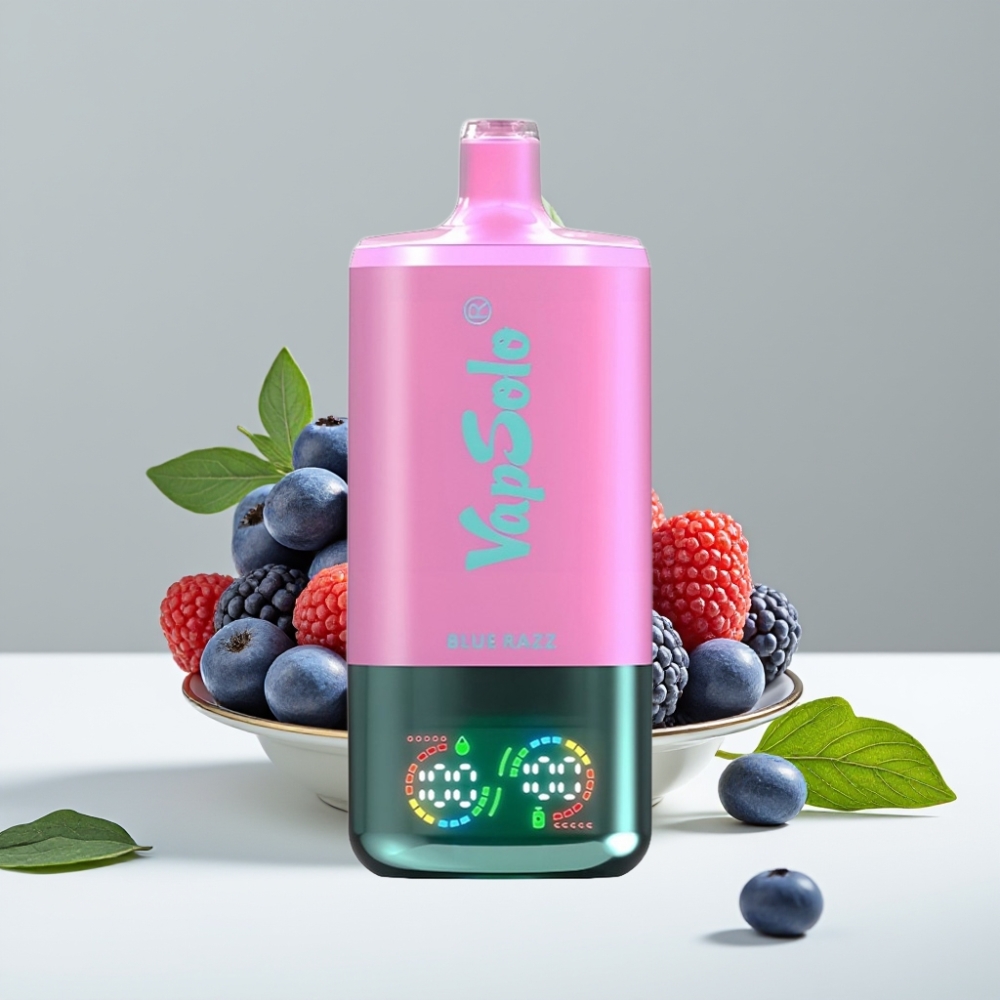VapSolo Triple 30000 Puffs Modrá Malina 40ml 20/50mg/ml 3 nádrže Type-C