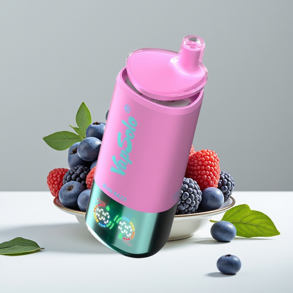 VapSolo Triple 30000 Puffs Modrá Malina 40ml 20/50mg/ml 3 nádrže Type-C