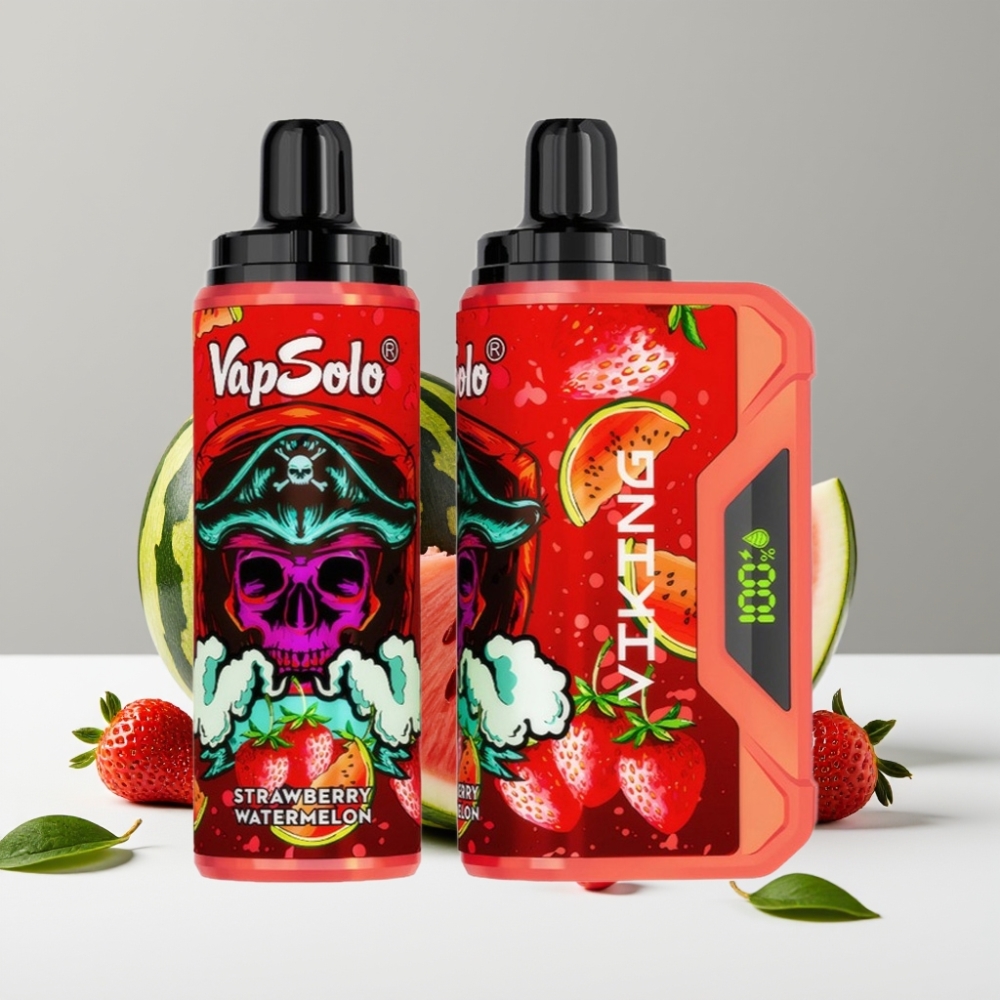 VapSolo VIKING 12000 Puffs 22ml 20/50mg Type-C Jahoda Vodný melón