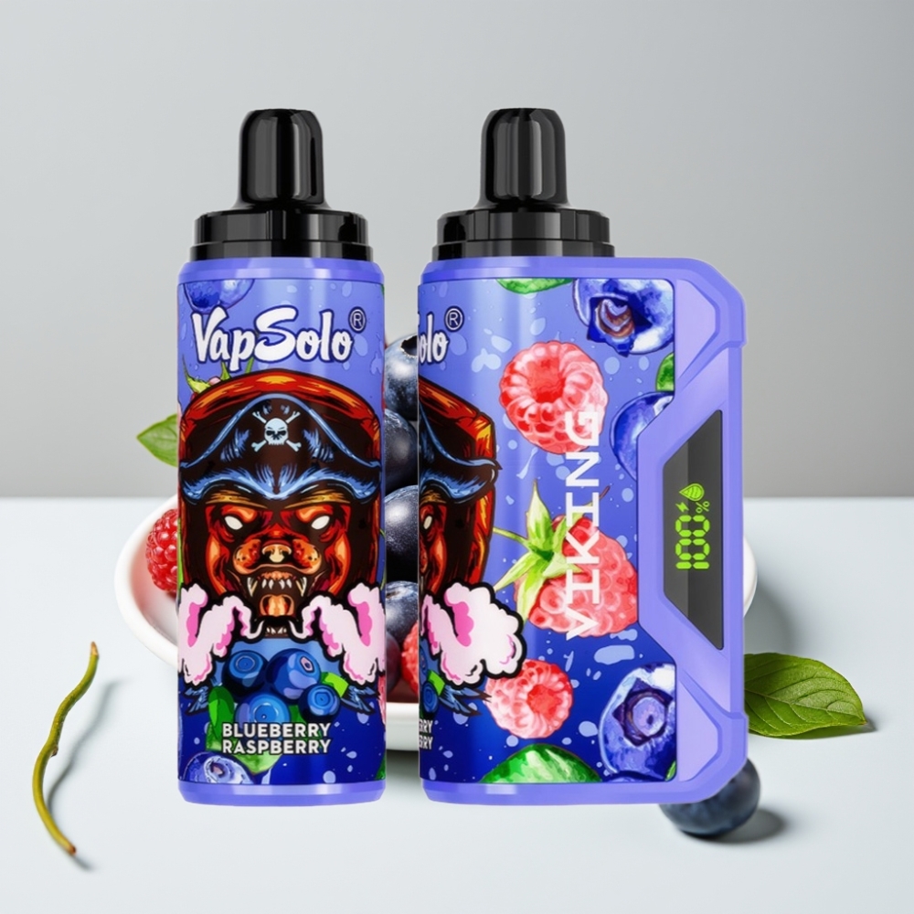 VapSolo VIKING 12000 Puffs 22ml 20mg/50mg Čučoriedka Malina