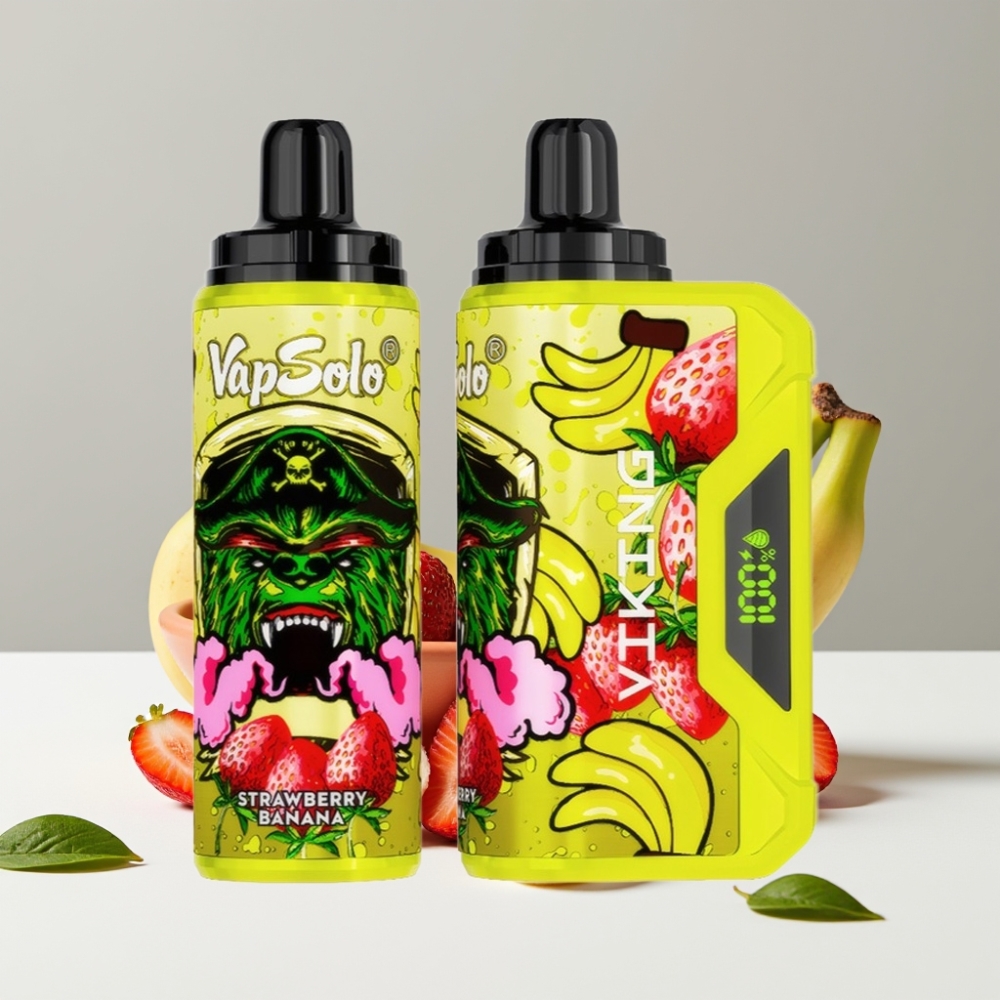 VapSolo VIKING 12000 Puffs 22ml Jahoda Banán Type-C LED