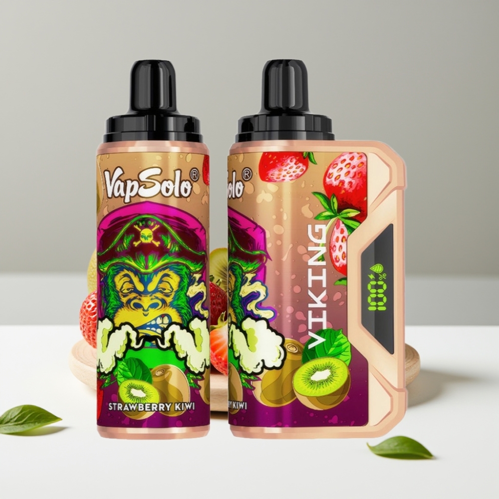 VapSolo VIKING 12000 Puffs 22ml Jahoda Kiwi Typ-C LED Displej 20/50 mg/ml