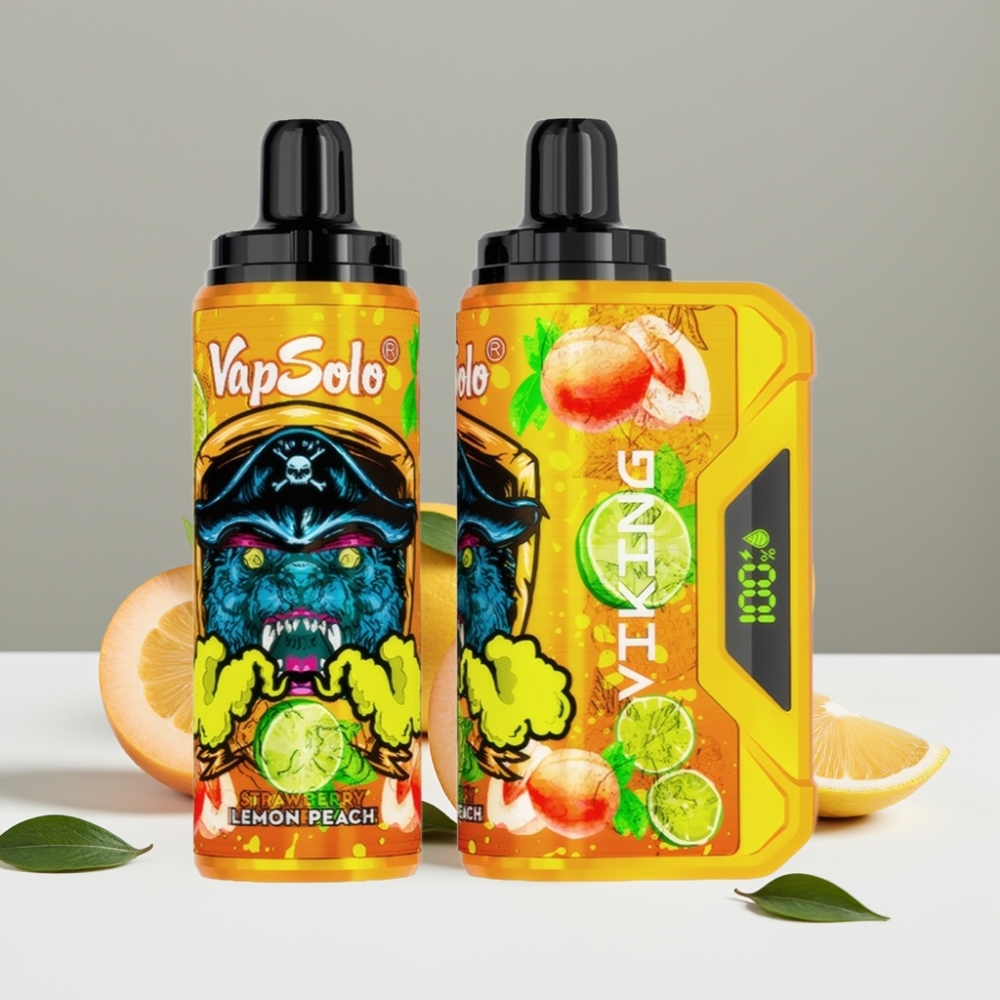 VapSolo VIKING 12000 Puffs 22ml citrón broskyňa 20/50 mg USB-C