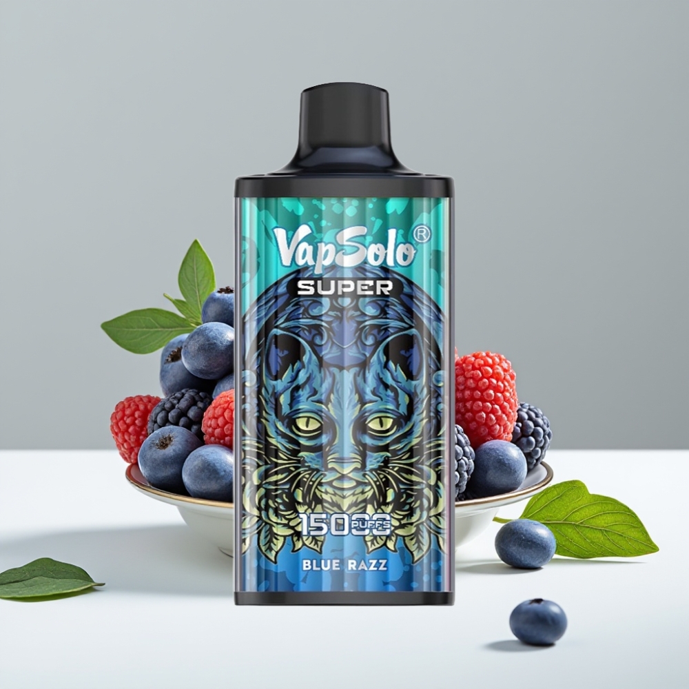 Vapsolo Super 15000 puffs 40ml 850mAh Typ-C Modrá Malina