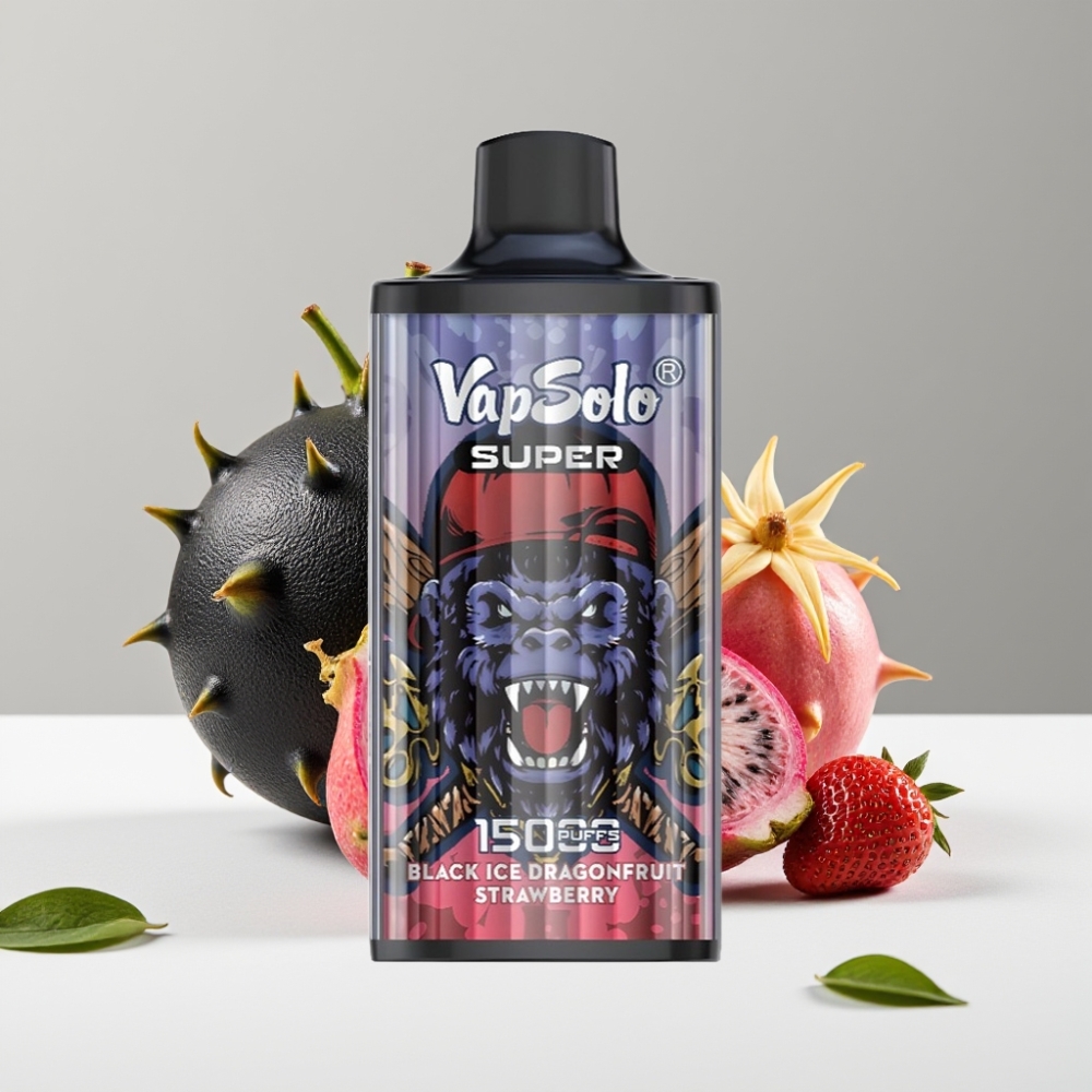Vapsolo Super 15000 puffs 40ml 850mAh Typ-C Čierny ľad Drak Strawberry
