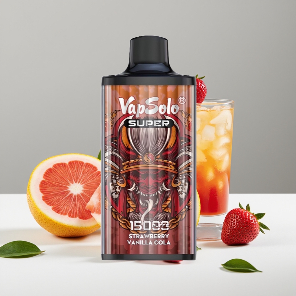Vapsolo Super 15000 puffs 40ml 850mAh Type-C Jahoda Vanilka Kola