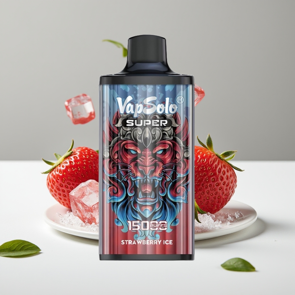 Vapsolo Super 15000 puffs 40ml 850mAh Type-C Jahoda ľad