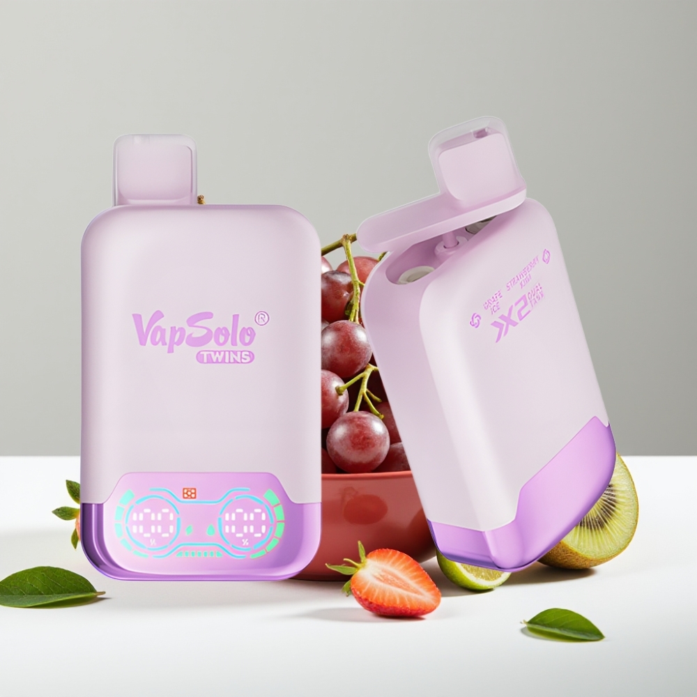 Vapsolo Twins 20000 Puffs 40ml 20mg/50mg Typ-C Hroznový ľad  Jahoda Kiwi