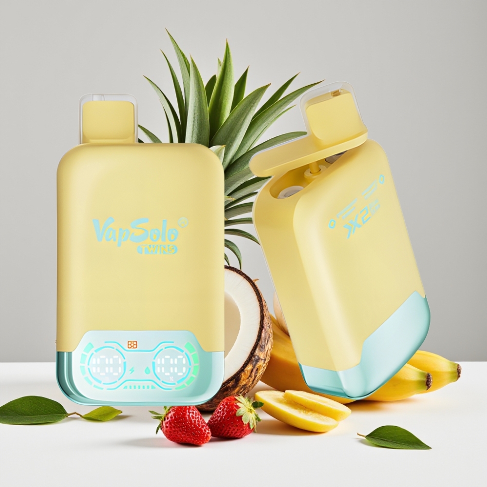 Vapsolo Twins 20000 Puffs 40ml 20mg/50mg Type-C Ananás Kokos  Jahoda Banán
