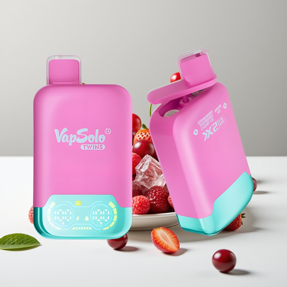Vapsolo Twins 20000 Puffs 40ml 20mg/50mg Type-C Jahoda Malina Čerešňa Ice  Hroznový Ice