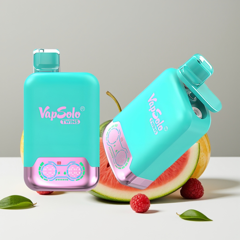 Vapsolo Twins 20000 Puffs 40ml 20mg/50mg Type-C Trojité Melóny  Malinová Vodnica