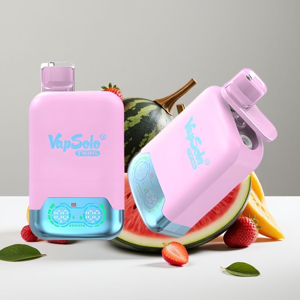 Vapsolo Twins 20000 Puffs 40ml 20mg/50mg Čierny ľad Drakovec Jahoda  Malina Vodný melón