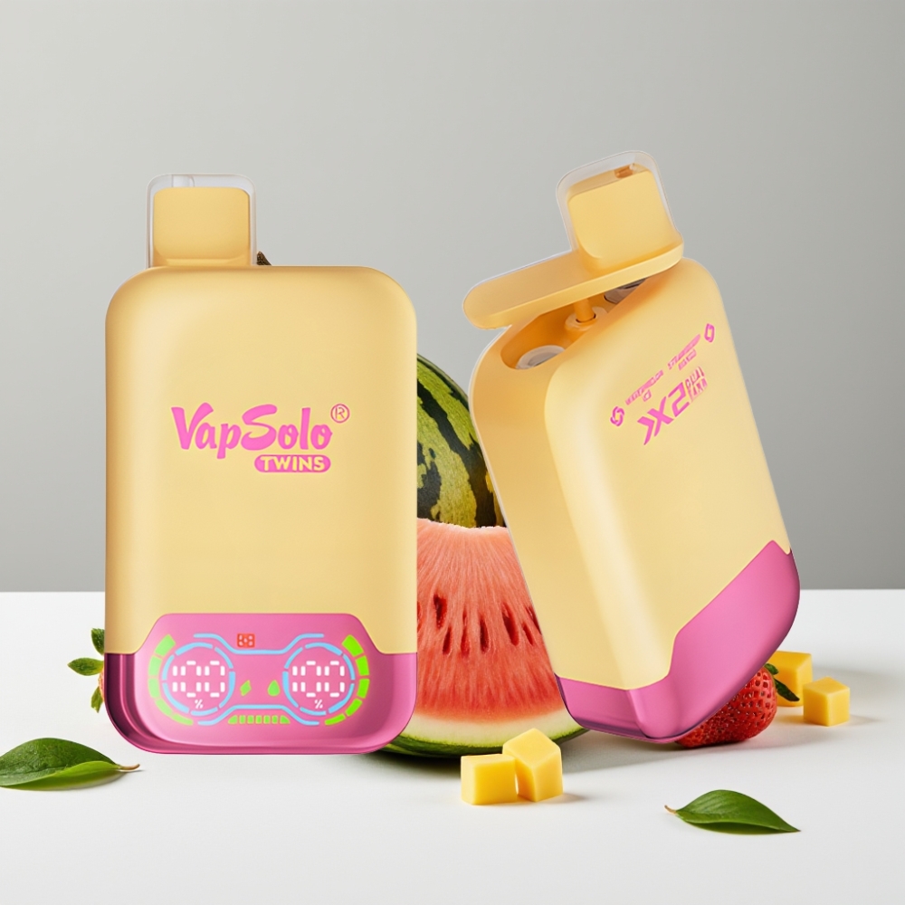 Vapsolo Twins 20000 Puffs 40ml Typ-C Vodný melón ľad  Jahoda Mango