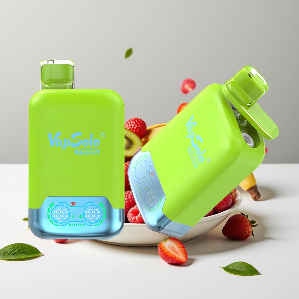 Vapsolo Twins 20000 Puffs Jahoda Kiwi  Jahoda Malina Čerešňa Ice 40ml 20mg/50mg Type-C