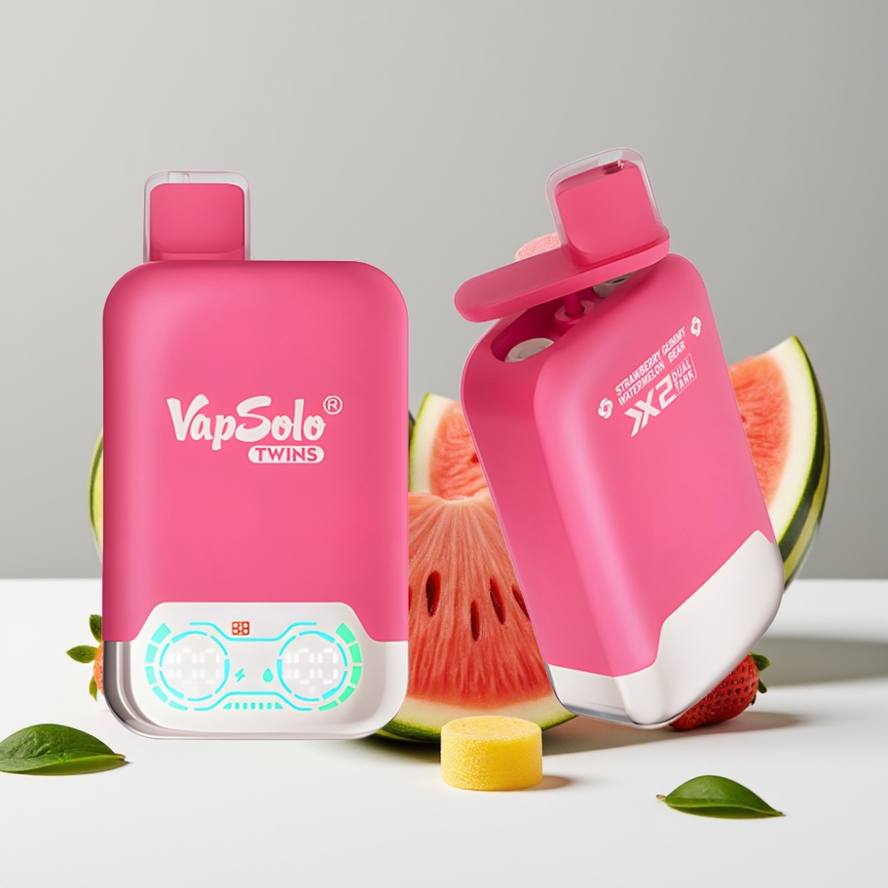 Vapsolo Twins 20000 Puffs Jahoda Watermelon  Gumíky Bear 40ml 20mg/50mg Typ-C