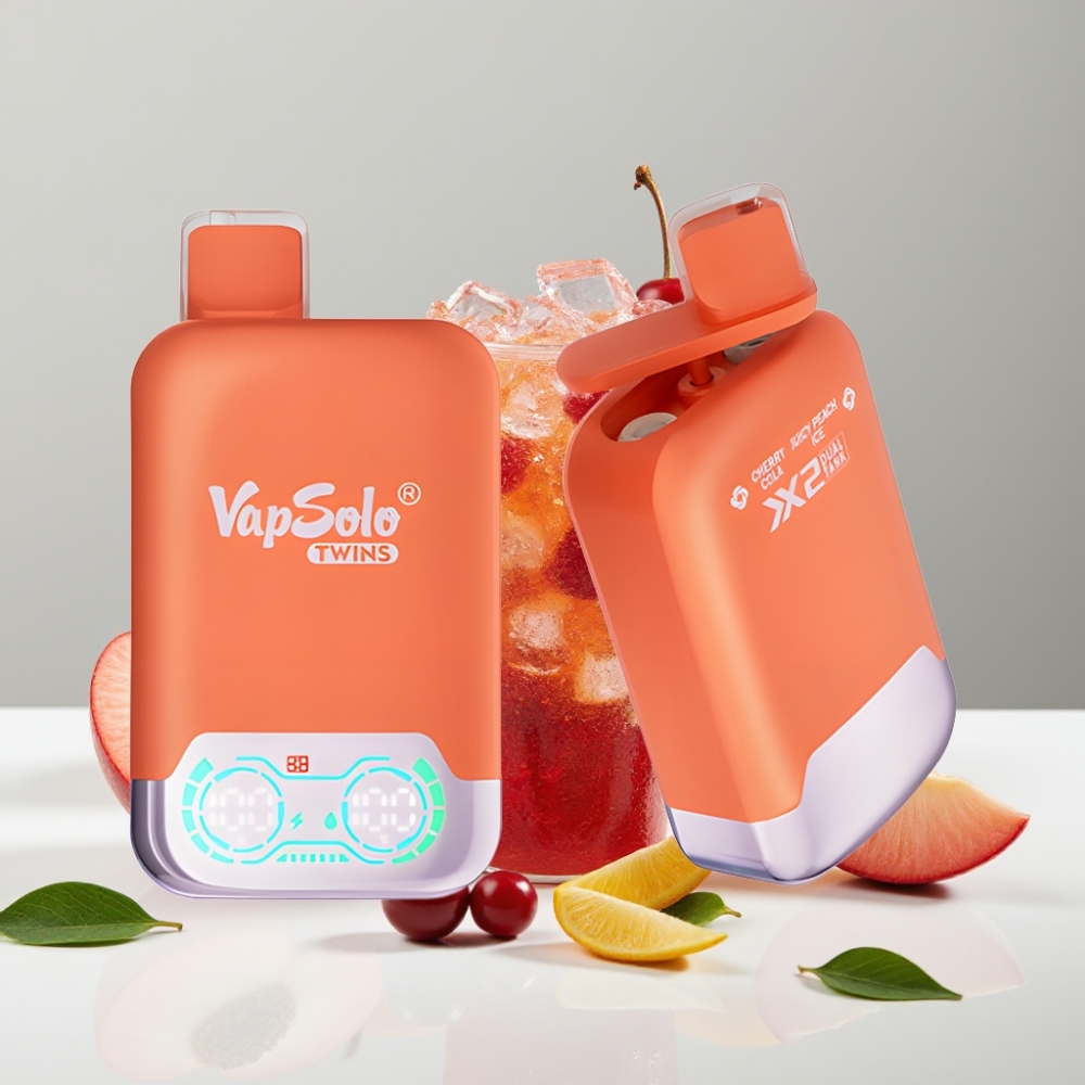 Vapsolo Twins 20000 Puffs Čerešňová Kola  Broskyňa S Ľadom 40ml 50mg/ml Typ-C