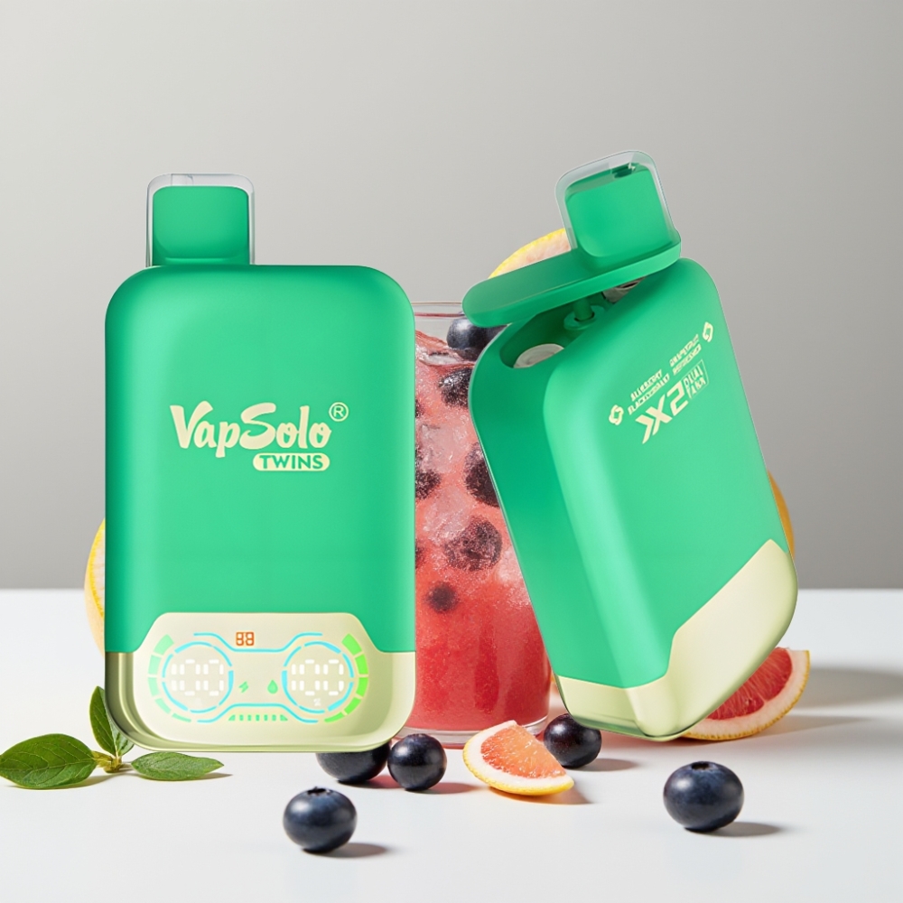 Vapsolo Twins 20000 Puffs Čučoriedka Čierny ríbezľa  Grep osviežujúci 40ml 20mg/ml