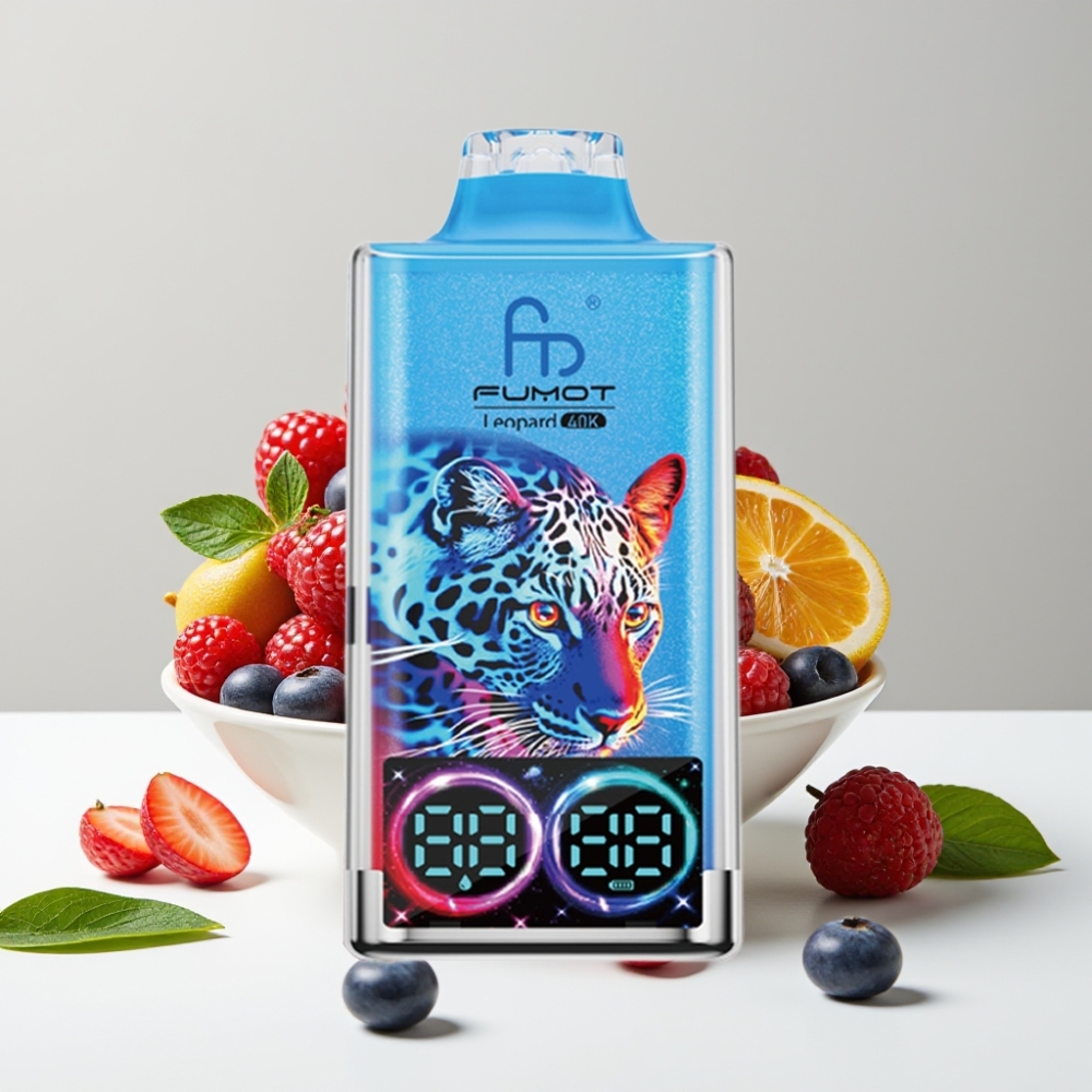 Fumot Leopard 40K Puffs 0-5% Nikotín, 700mAh, Dual Mesh, Jahodovo-Malinová