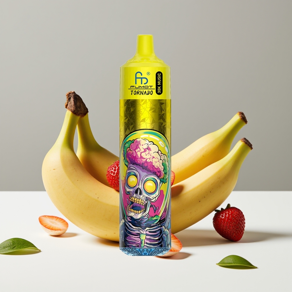 Fumot RandM Tornado 30000 Puffs Banán Jahoda 30mL 5% 1.0 Ohm 600mAh LED