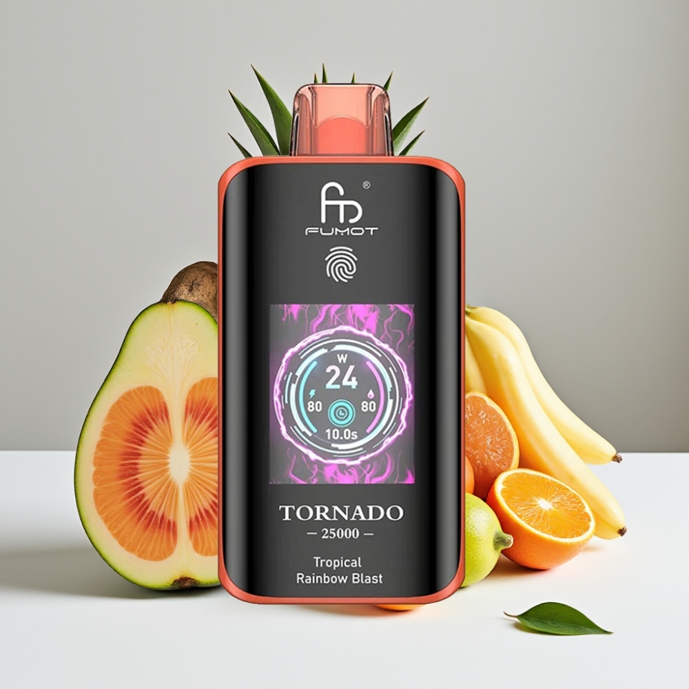 Fumot Tornado 25000 Puffs HD Screen, 20ml, Tropický dúhový výbuch