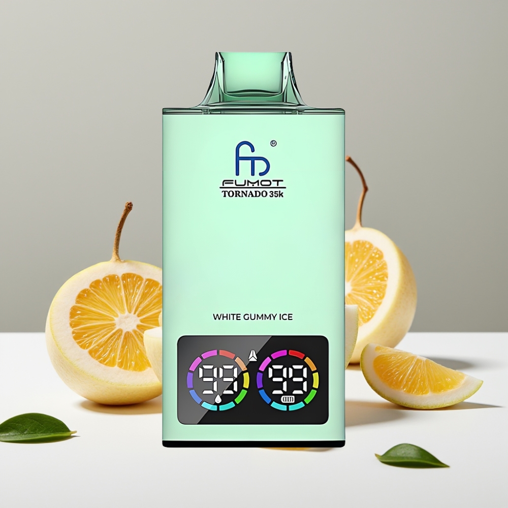 Fumot Tornado 35K Biela Gumová Lázeň, 15ml, RGB, Dual Mesh, USB-C