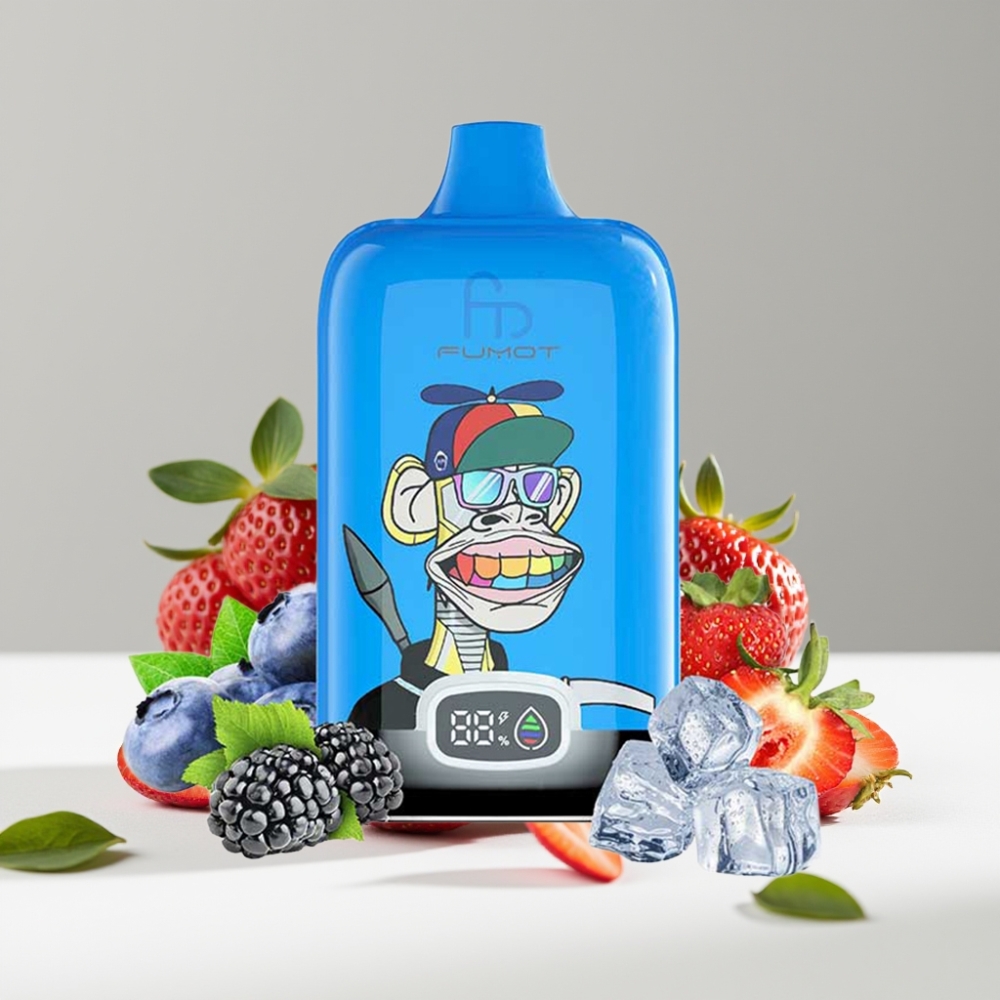 Fumot Tornado Digital Box 12000 Puffs Jahoda Hrozno, 20ml, 550mAh, Typ-C