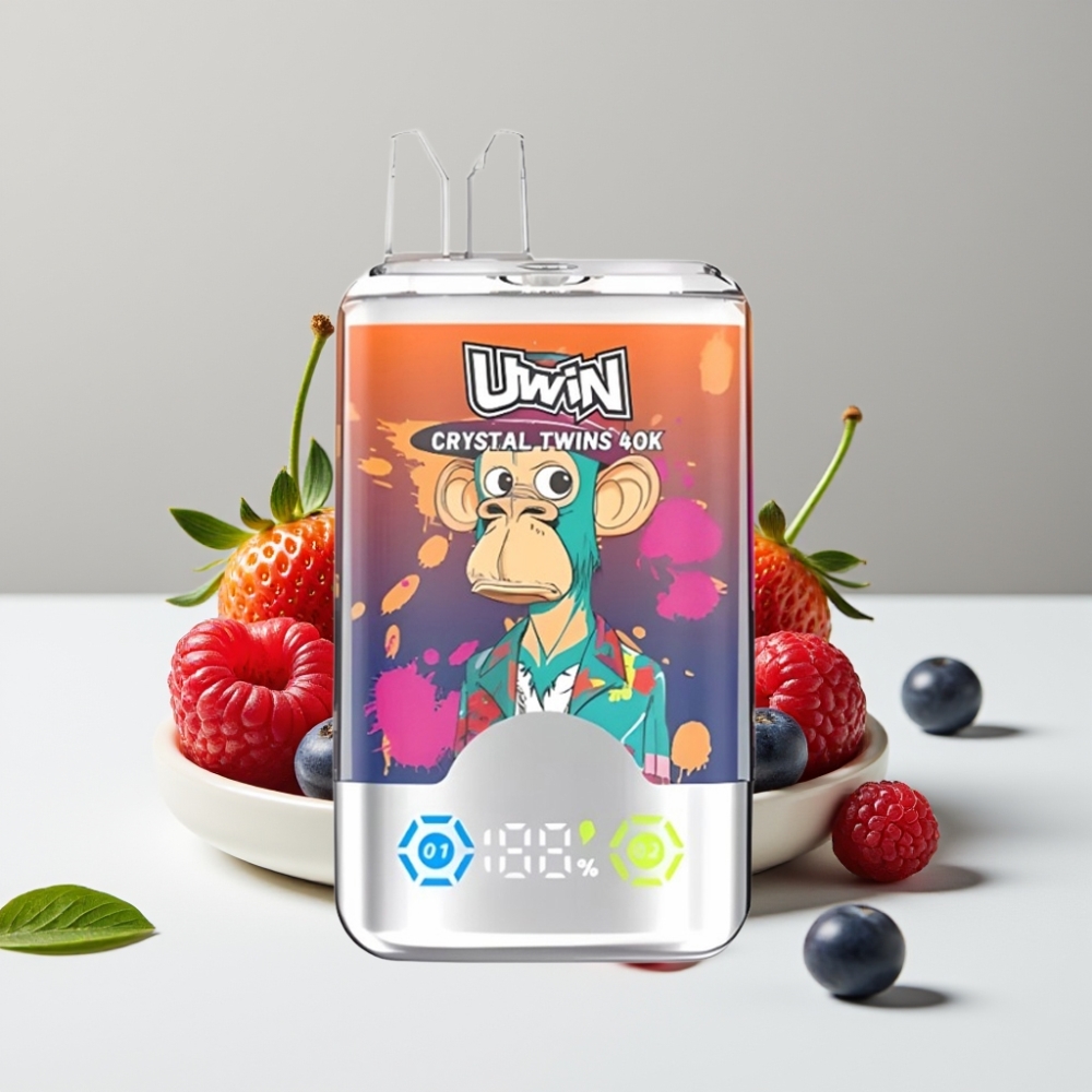 UWIN Crystal Twins 40000 Puffs Jahoda Malina Čerešna Mr Blue 32ml 850mAh Typ-C